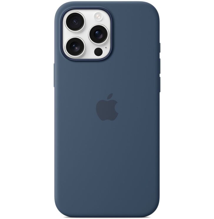 Оригинальный чехол Silicone Case with MagSafe для Apple iPhone 16 Pro Max (MYYU3) - Denim: фото 4 из 4