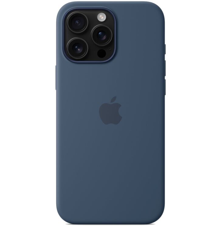 Оригинальный чехол Silicone Case with MagSafe для Apple iPhone 16 Pro Max (MYYU3) - Denim: фото 2 из 4