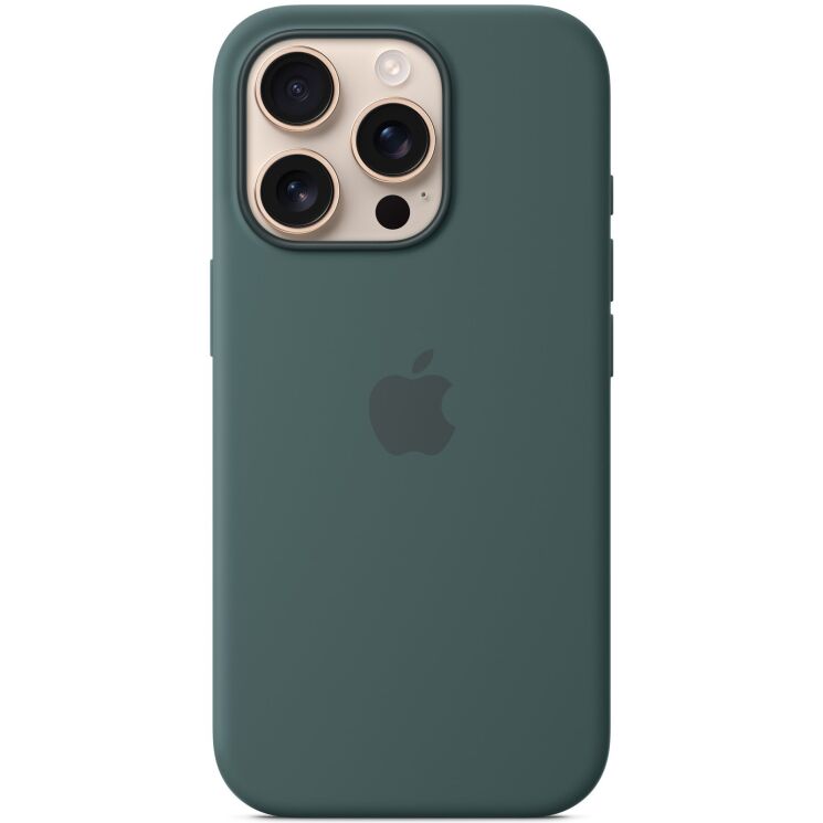 Оригинальный чехол Silicone Case with MagSafe для Apple iPhone 16 Pro (MYYR3) - Lake Green: фото 2 из 5