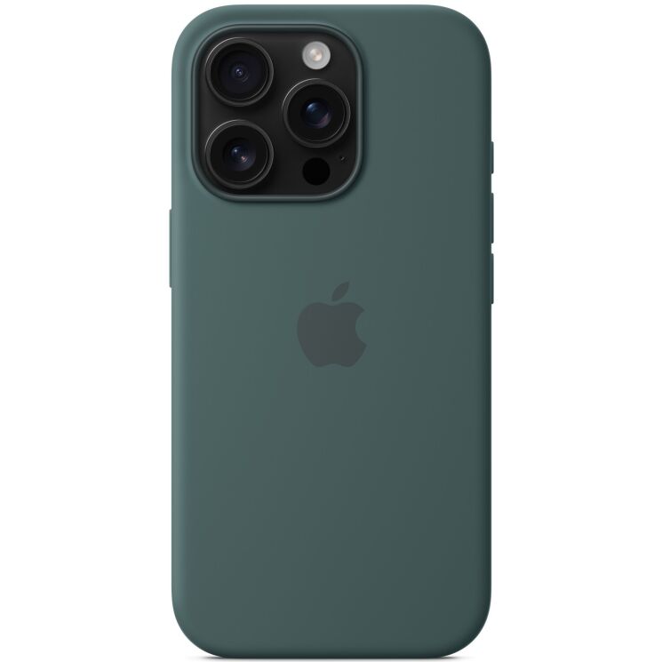 Оригинальный чехол Silicone Case with MagSafe для Apple iPhone 16 Pro (MYYR3) - Lake Green: фото 4 из 5