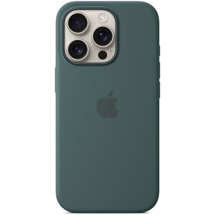Оригинальный чехол Silicone Case with MagSafe для Apple iPhone 16 Pro (MYYR3) - Lake Green: фото 1 из 5
