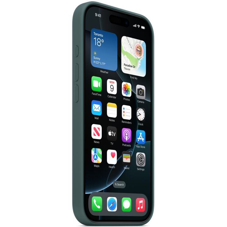 Оригинальный чехол Silicone Case with MagSafe для Apple iPhone 16 Pro (MYYR3) - Lake Green: фото 5 из 5