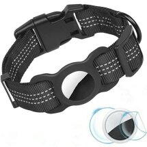 Ошейник Deexe Reflect Tracker для собак с чехлом Apple AirTag / AirTags 2 - Black: фото 1 из 6