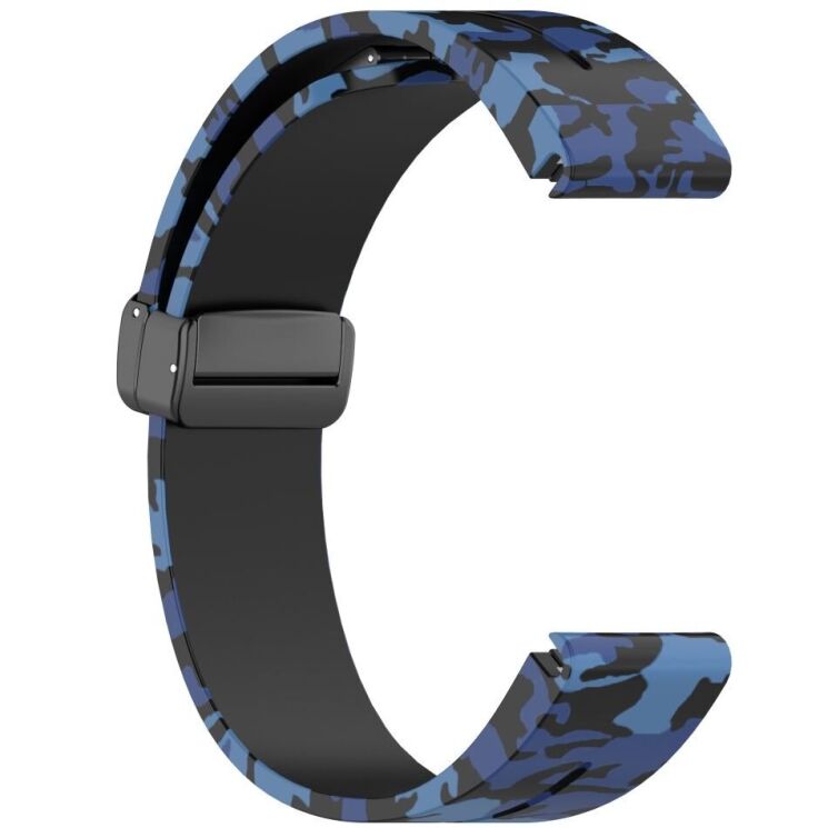 Ремешок Deexe Camo Silicone для часов с шириной крепления 22мм - Blue: фото 4 из 10