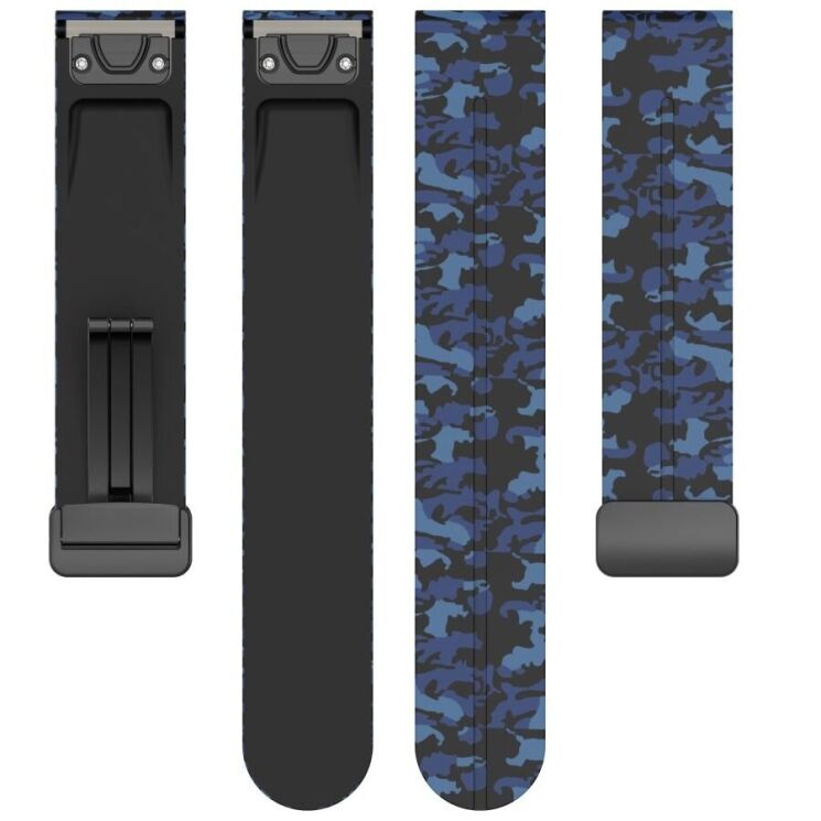 Ремешок Deexe Camo Silicone для часов с шириной крепления 22мм - Blue: фото 5 из 10