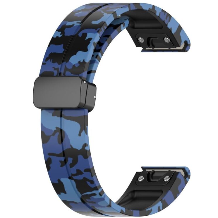 Ремешок Deexe Camo Silicone для часов с шириной крепления 22мм - Blue: фото 3 из 10
