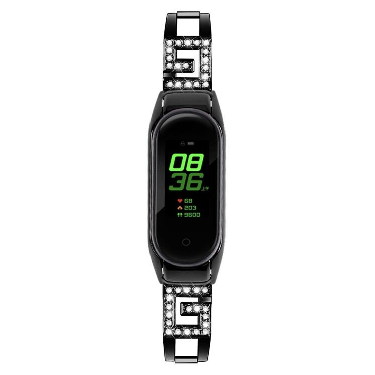 Ремешок Deexe Diamond для Xiaomi Mi Smart Band 8 / 9 - Black: фото 3 из 6