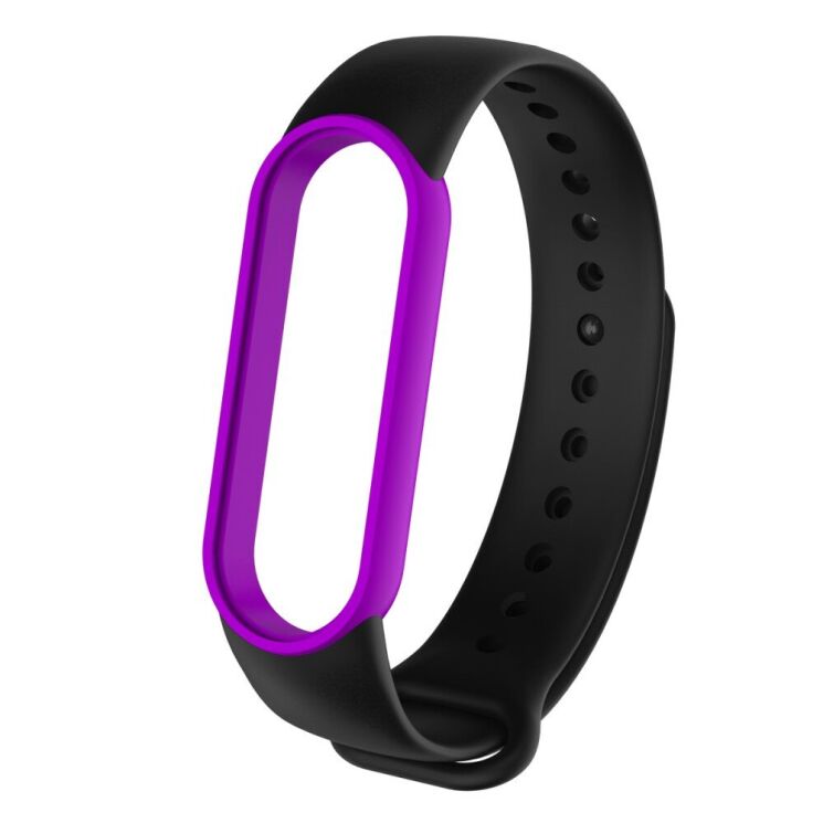 Ремешок Deexe Dual Color для Xiaomi Mi Band 5 / Mi Band 6 - Purple / Black: фото 1 из 1