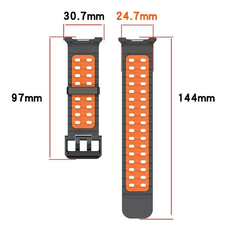 Ремінець Deexe Ocean Strap для Samsung Galaxy Watch 8 (40/44mm) / 8 Classic / Ultra (2025) - Orange / Black: фото 5 з 6