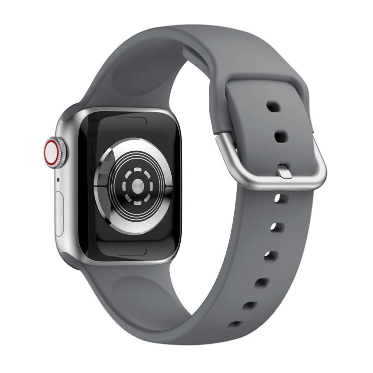 Ремінець Deexe Soft Silicone для Apple Watch 42 (Series 10) / 41 / 40 / SE 40 / 38 - Dark Grey: фото 3 з 7