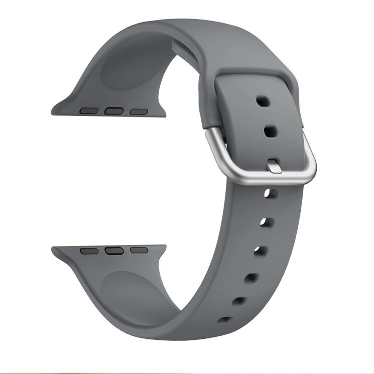 Ремінець Deexe Soft Silicone для Apple Watch 42 (Series 10) / 41 / 40 / SE 40 / 38 - Dark Grey: фото 1 з 7