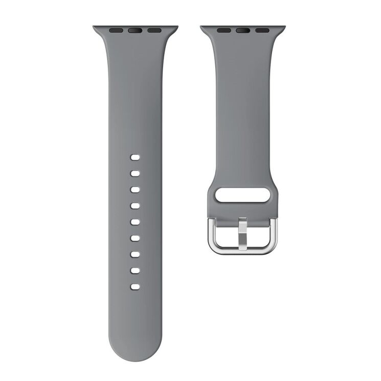 Ремінець Deexe Soft Silicone для Apple Watch 42 (Series 10) / 41 / 40 / SE 40 / 38 - Dark Grey: фото 4 з 7