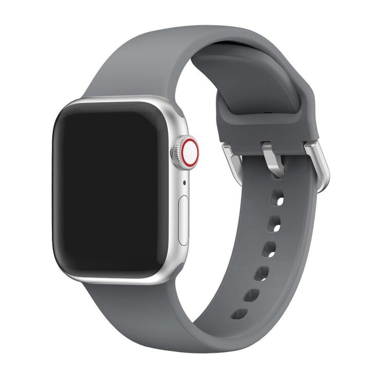 Ремінець Deexe Soft Silicone для Apple Watch 42 (Series 10) / 41 / 40 / SE 40 / 38 - Dark Grey: фото 2 з 7