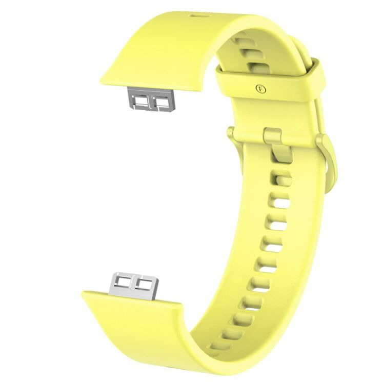 Ремешок Deexe Soft Silicone для Huawei Watch Fit - Yellow: фото 1 из 2