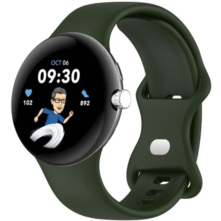 Ремешок Deexe Soft Touch для Google Pixel Watch / Watch 2 / Watch 3 (41mm) - Green: фото 2 из 4