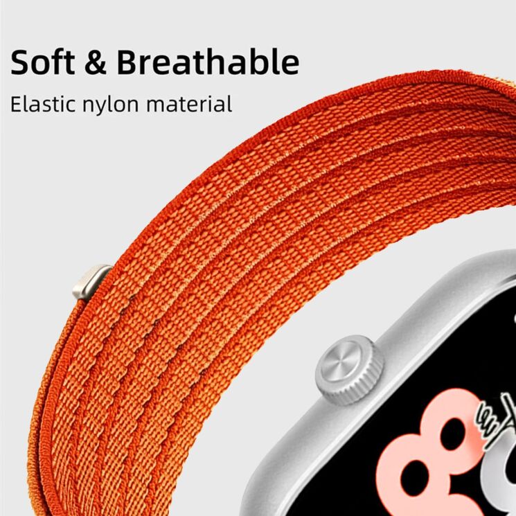 Ремешок Deexe Soft Weave для Xiaomi Redmi Watch 4 / Watch 5 / Watch 6 / Mi Smart Band 8 Pro / Band 9 Pro - Orange: фото 4 из 5