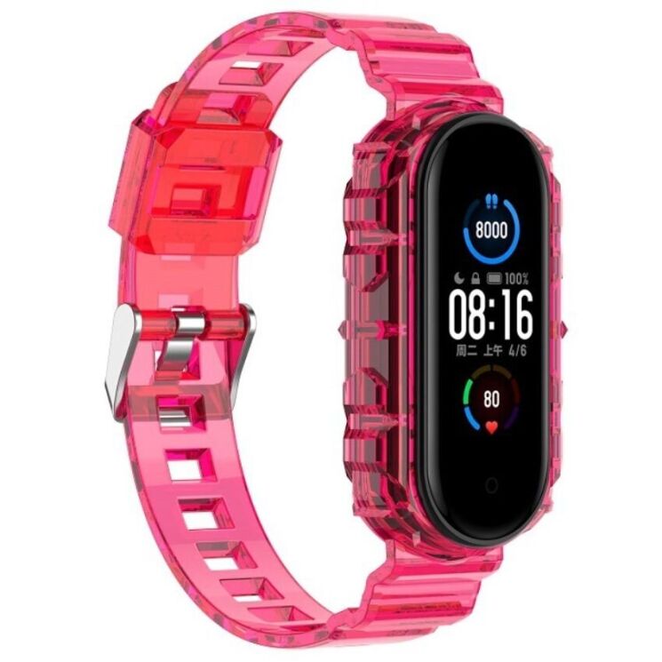 Ремешок Deexe Solid Color для Xiaomi Mi Band 5 / Mi Band 6 - Rose: фото 2 из 8