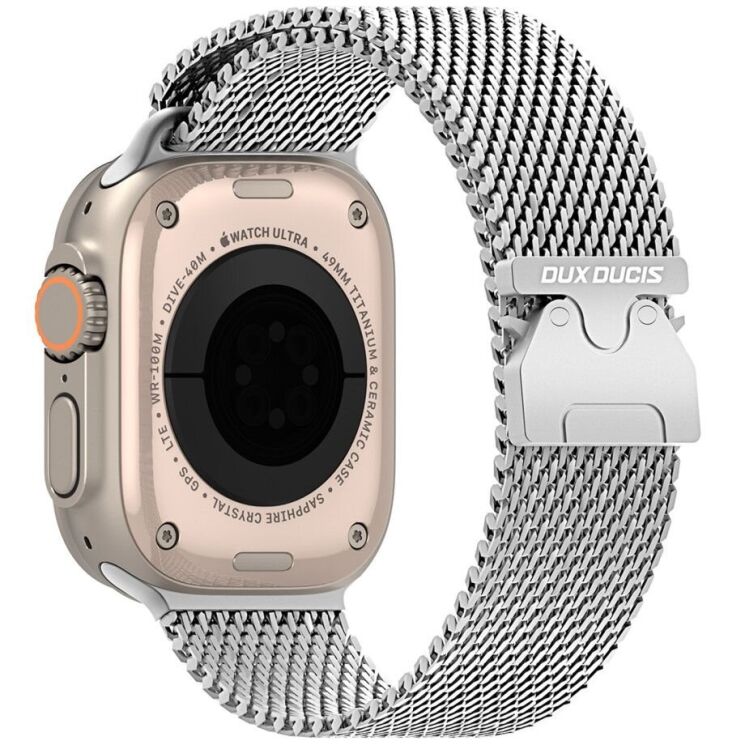 Ремешок DUX DUCIS Milanese Air Series для Apple Watch 46 / 45 / 44 / SE 44 / 42 (Series 1-3) / Ultra / Ultra 2 - Silver: фото 1 из 12