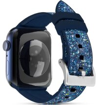 Ремешок KINGXBAR Glitter Series для Apple Watch 42 / 44 / SE 44 / 45 / Ultra / Ultra 2 (49mm) - Blue: фото 1 из 8