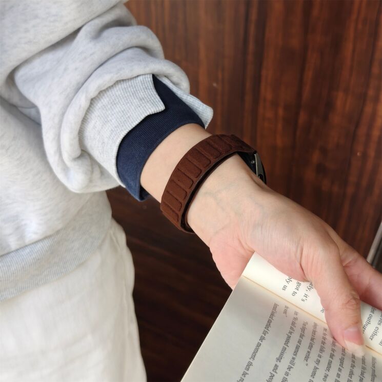 Ремешок Reframe Suede Leather для часов с шириной крепления 22мм - Wine Red (895556WR) Ремешок Reframe Suede Leather для часов с шириной крепления 22мм - Wine Red: фото 6 из 8