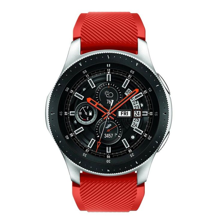 Ремешок UniCase Twill Texture для Samsung Galaxy Watch 46mm / Watch 3 45mm / Gear S3 - Red: фото 4 из 6