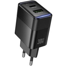 Сетевое зарядное устройство Hoco CS112A Lounge PD30W + QC3.0 - Black: фото 1 из 5
