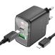 Сетевое зарядное устройство Hoco CS42A PD30W + QC3.0 + кабель Type-C to Lightning - Black (960144B). Фото 3 из 6