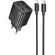 Сетевое зарядное устройство Hoco N55 20W 2C+2U + кабель Type-C to Lightning - Black (960125B). Фото 1 из 7