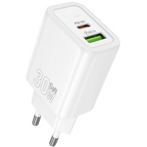 Сетевое зарядное устройство Hoco N63 PD30W + QC3.0 (USB + Type-C) - White: фото 1 из 6