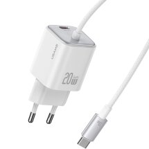 Мережевий зарядний пристрій USAMS US-CC261 GaN 20W (Type-C) + кабель Type-C - White: фото 1 з 15