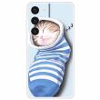Силіконовий (TPU) чохол Deexe Life Style для Samsung Galaxy S23 (S911) - Socks and Cat (321314G)