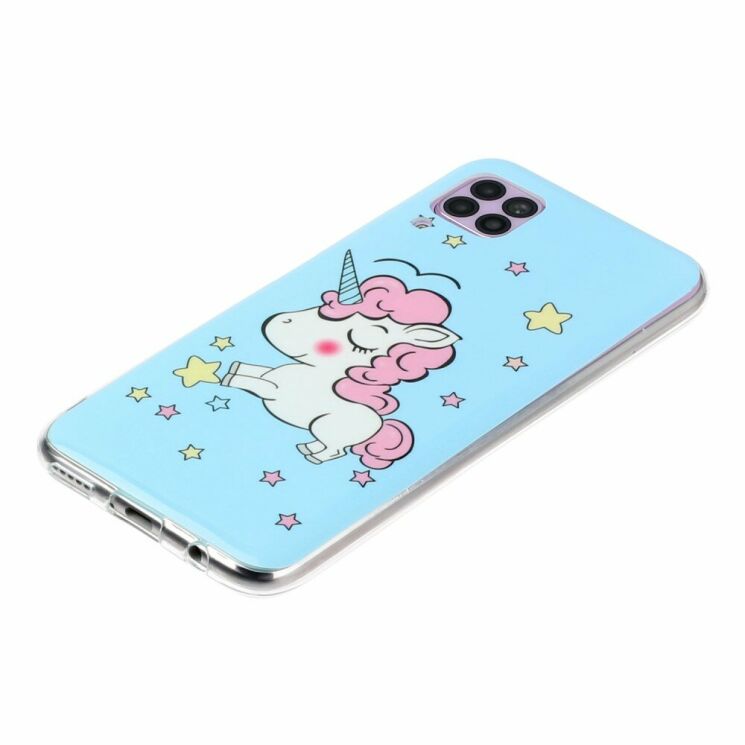 Силиконовый (TPU) чехол Deexe LumiCase для Huawei P40 Lite - Shy Unicorn: фото 2 из 4