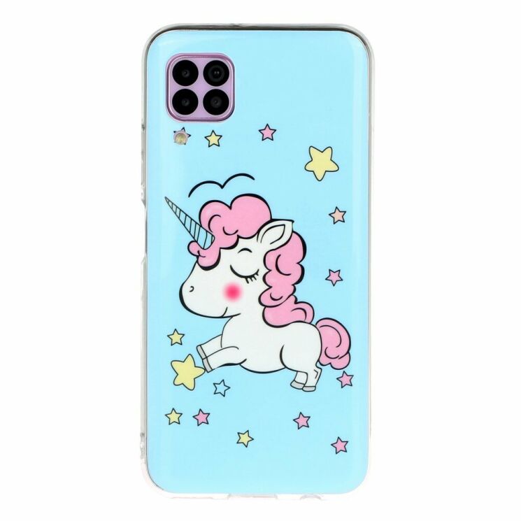 Силиконовый (TPU) чехол Deexe LumiCase для Huawei P40 Lite - Shy Unicorn: фото 1 из 4