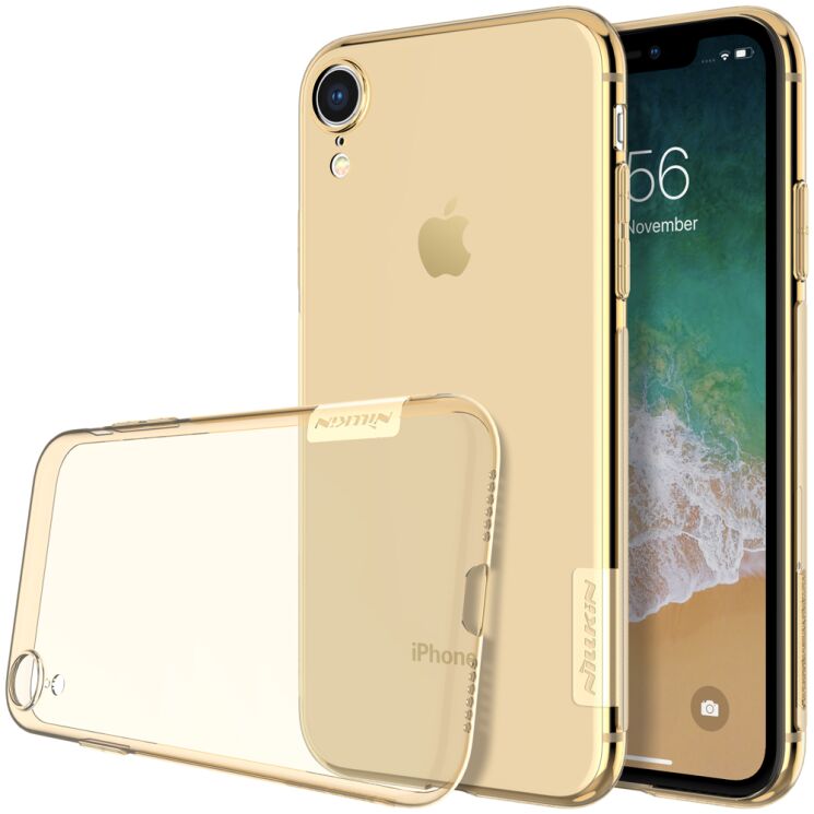 Силіконовий (TPU) чохол NILLKIN Nature для Apple iPhone Xr - Gold: фото 1 з 11