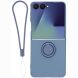Силиконовый (TPU) чехол с кольцом Deexe Color Shell (FF) для Samsung Galaxy Flip 8 - Dark Blue (423529DB). Фото 1 из 5