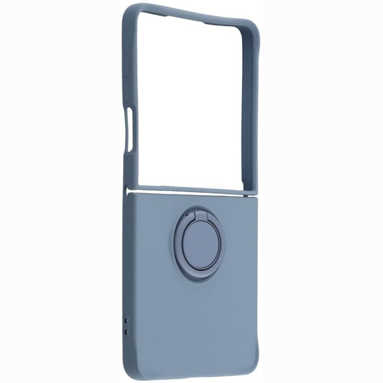 Силиконовый (TPU) чехол с кольцом Deexe Color Shell (FF) для Samsung Galaxy Flip 8 - Dark Blue: фото 2 из 5