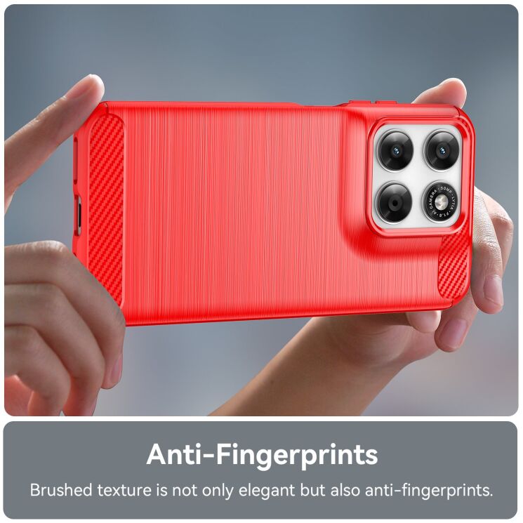 Силиконовый (TPU) чехол UniCase Carbon для Motorola Moto G77 - Blue: фото 6 из 8