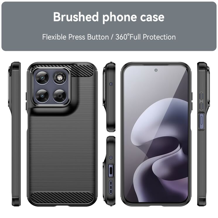 Силиконовый (TPU) чехол UniCase Carbon для Motorola Moto G77 - Blue: фото 3 из 8