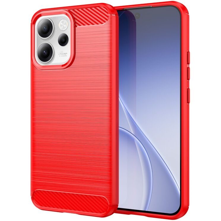 Силиконовый (TPU) чехол UniCase Carbon для OPPO Reno 15 F/FS - Red: фото 1 из 8