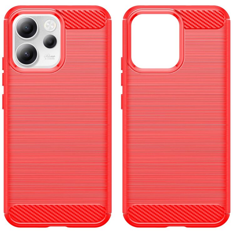 Силиконовый (TPU) чехол UniCase Carbon для OPPO Reno 15 F/FS - Red: фото 2 из 8