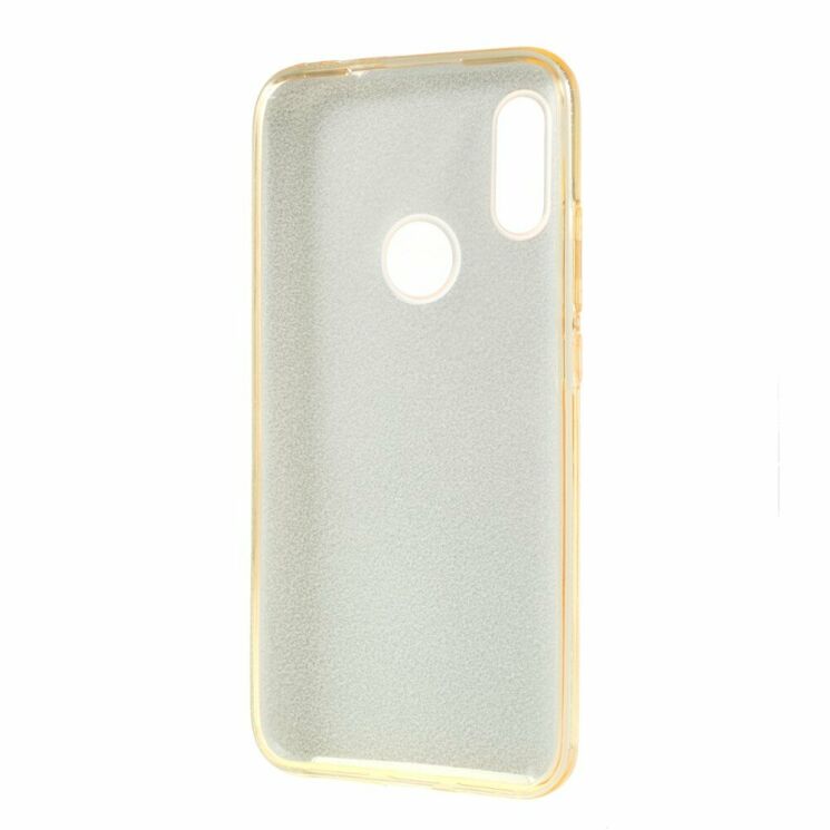 Силиконовый (TPU) чехол UniCase Glitter Cover для Xiaomi Redmi 7 - Gold: фото 3 из 4