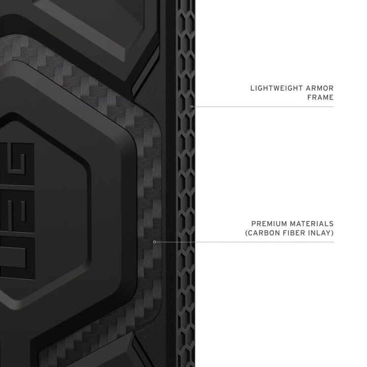 Ударостійкий чохол URBAN ARMOR GEAR Monarch Pro MagSafe для Samsung Galaxy S26 Plus (S947) 214514114242 - Carbon Fiber: фото 7 з 10