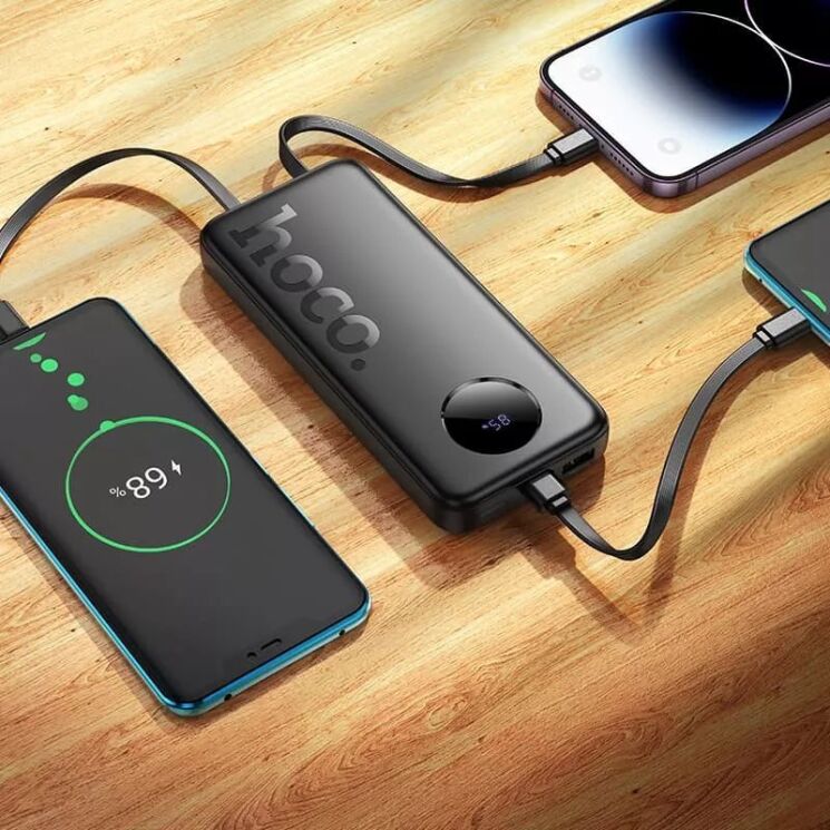 Внешний аккумулятор HOCO J132 Sabio 22.5W + PD20W (10000mAh) + кабель 2Type-C + Lightning - Black: фото 5 из 5
