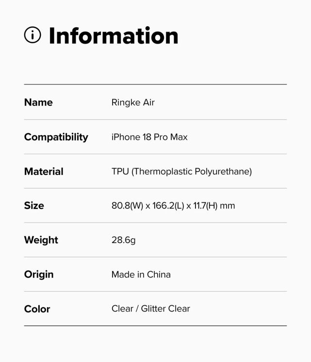 Защитный чехол Ringke Air (FP) для iPhone 18 Pro Max (8800380461789) - Clear: фото 18 из 18