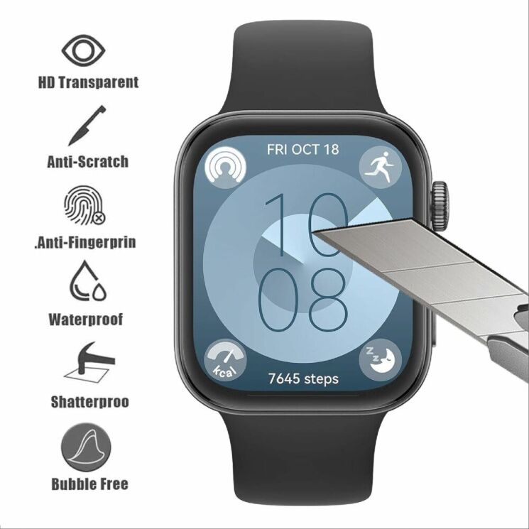 Захисна плівка Deexe 3D Film для Huawei Watch Fit 3 - Black: фото 3 з 5