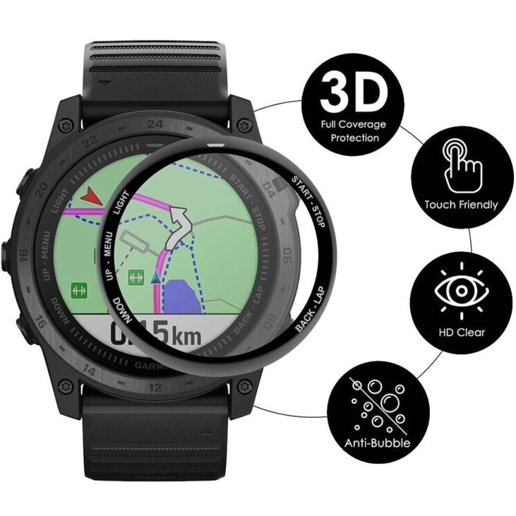 Захисна плівка ENKAY 3D Curved Film для Garmin Tactix 7 / 7 Pro - Black: фото 2 з 7