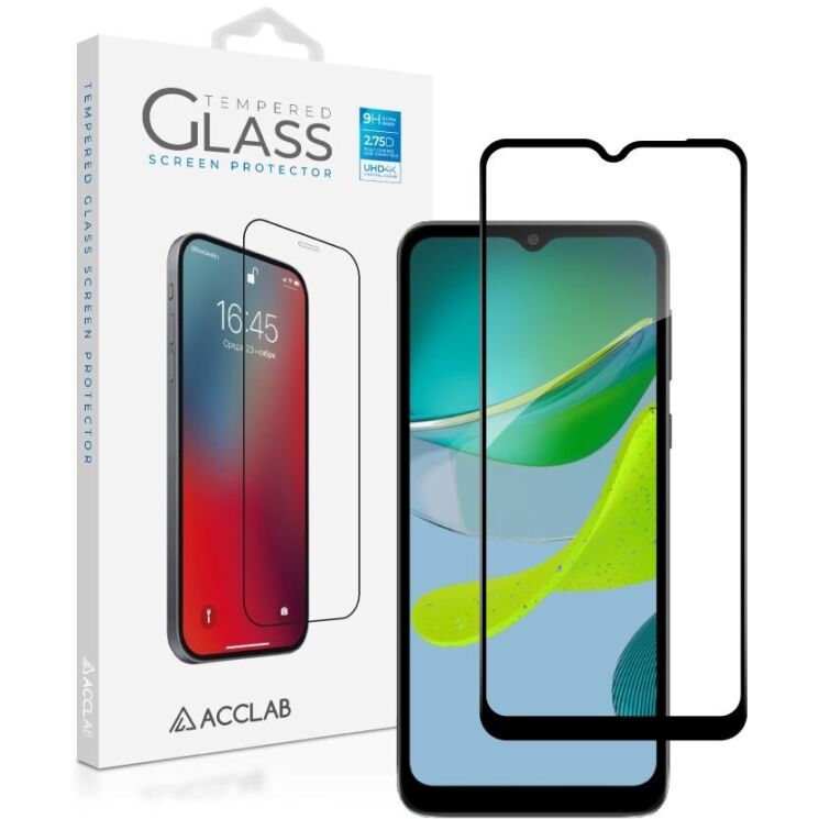Защитное стекло ACCLAB Full Glue для Motorola Moto E13 - Black: фото 1 из 7