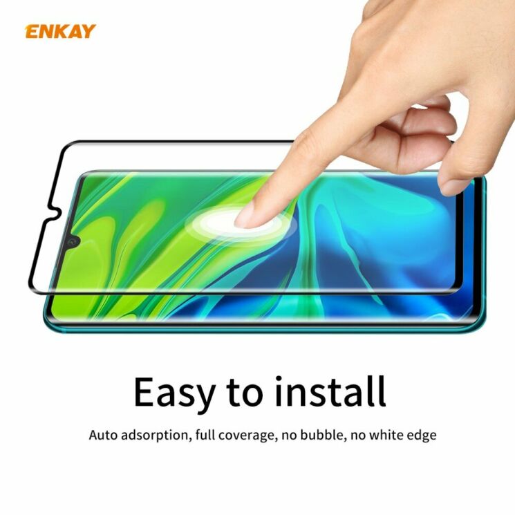 Захисне скло ENKAY 3D Full Glue для Xiaomi Mi Note 10 Pro / Mi Note 10 - Black: фото 7 з 11