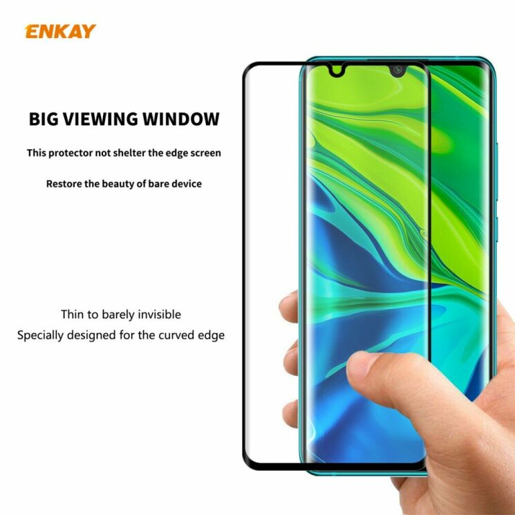Захисне скло ENKAY 3D Full Glue для Xiaomi Mi Note 10 Pro / Mi Note 10 - Black: фото 4 з 11