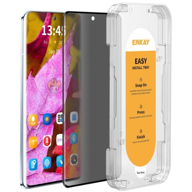 Защитное стекло ENKAY 3D Privacy Side Glue для OnePlus 13 - Black: фото 2 из 10